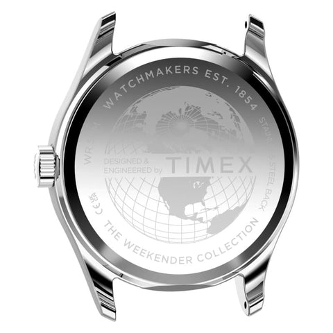 The Watch Boutique Timex Weekender New England Green Leather Strap Strap Watch