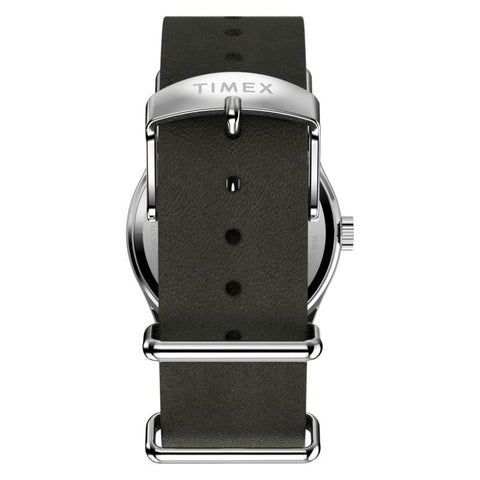 The Watch Boutique Timex Weekender New England Green Leather Strap Strap Watch