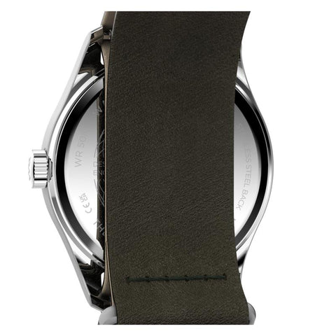 The Watch Boutique Timex Weekender New England Green Leather Strap Strap Watch