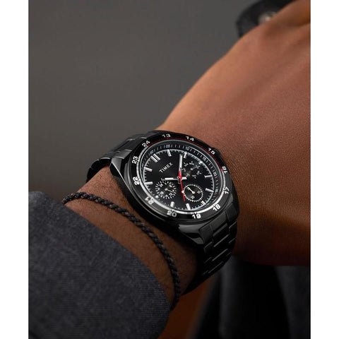 The Watch Boutique Timex Weston Black Dial Stainless Steel Watch