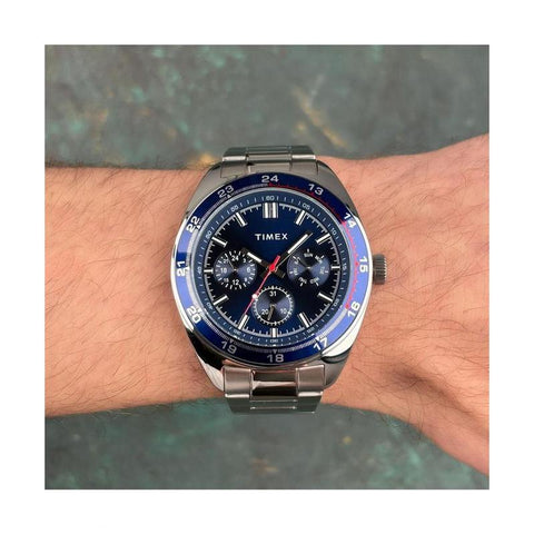 The Watch Boutique Timex Weston Stainless Steel Blue Dial Watch