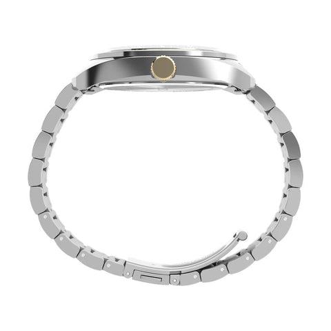 The Watch Boutique Timex Weston Stainless Steel Bracelet Black Dial Watch