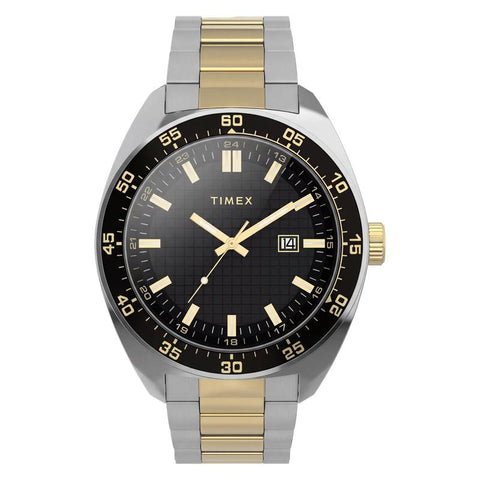 The Watch Boutique Timex Weston Stainless Steel Bracelet Black Dial Watch