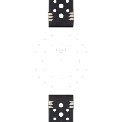 The Watch Boutique Tissot Official Black Leather Strap Lugs 22mm