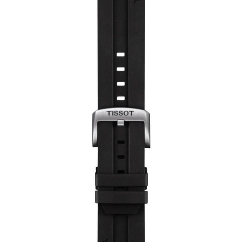 The Watch Boutique Tissot Official Black Rubber Strap Lugs 22mm
