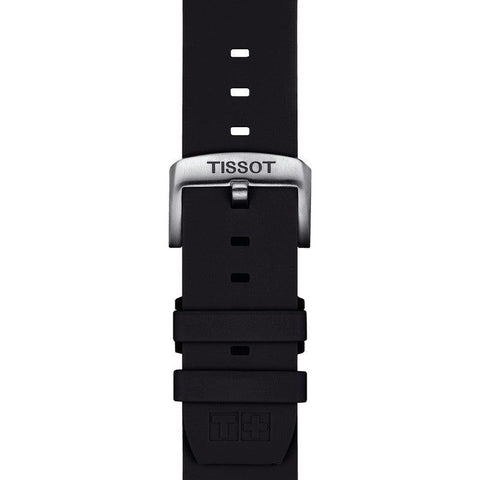 The Watch Boutique Tissot Official Black Silicone Strap Lugs 22mm