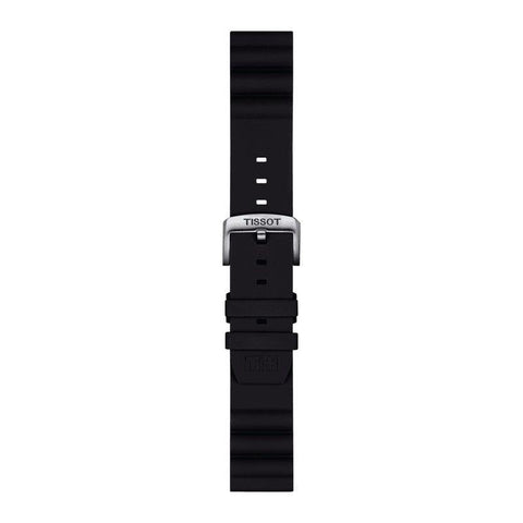 The Watch Boutique Tissot Official Black Silicone Strap Lugs 22mm