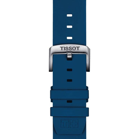 The Watch Boutique Tissot Official Blue Silicone Strap Lugs 22mm