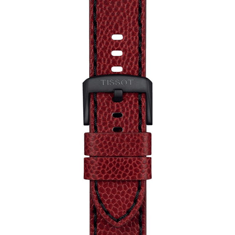 The Watch Boutique Tissot Official Burgundy Leather Strap Lugs 22mm
