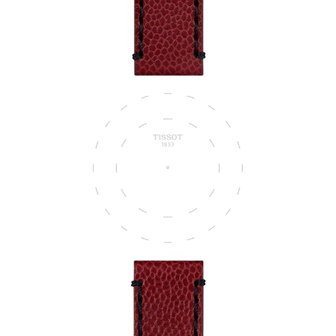 The Watch Boutique Tissot Official Burgundy Leather Strap Lugs 22mm