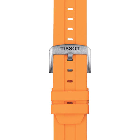 The Watch Boutique Tissot Official Orange Silicone Strap Lugs 22mm