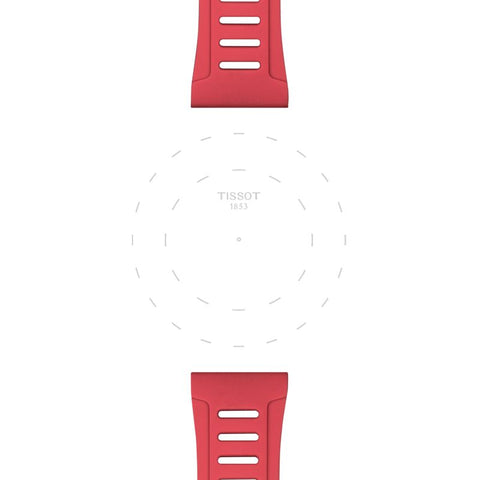 The Watch Boutique Tissot Official Red Silicone Strap Lugs 21 mm XS