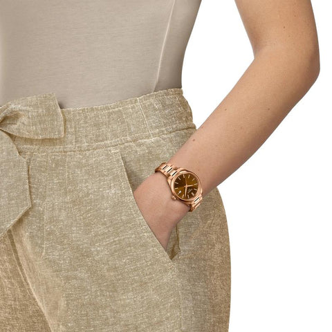 The Watch Boutique Tissot PR 100 Rose Gold PVD Swiss Quartz Watch T150.210.33.291.00