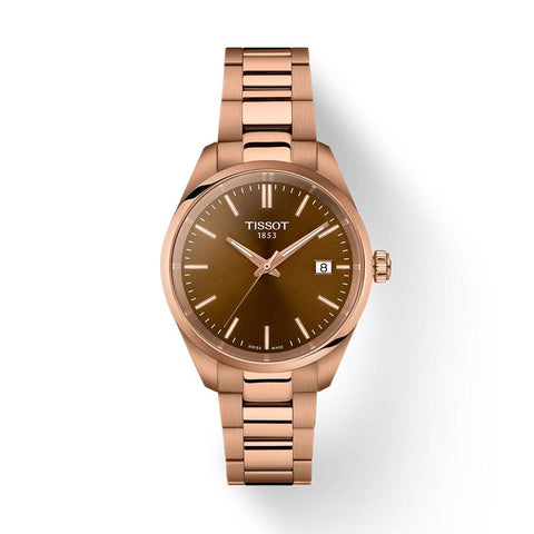 The Watch Boutique Tissot PR 100 Rose Gold PVD Swiss Quartz Watch T150.210.33.291.00