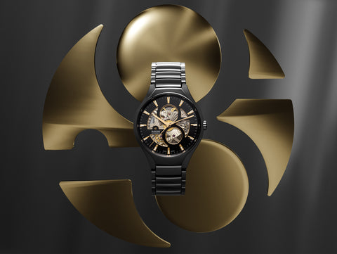 Rado True Round Automatic Open Heart Black Ceramic Luxury Swiss Watch