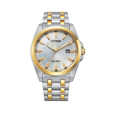 The Watch Boutique Citizen Eco-Drive 2 Tone Silver Dial Date Dress Watch