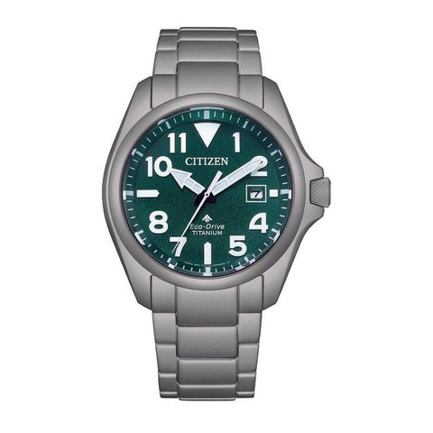 The Watch Boutique Citizen Eco-Drive Gents Titanium Green Dial BN0241-59W