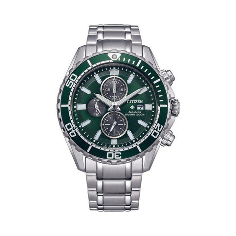 The Watch Boutique Citizen Promaster Eco-Drive Gents Chronograph Green Dial CA0820-50X
