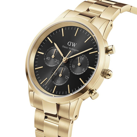 The Watch Boutique Daniel Wellington Iconic Chronograph Onyx Gold Watch 42mm
