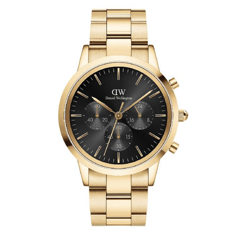 The Watch Boutique Daniel Wellington Iconic Chronograph Onyx Gold Watch 42mm