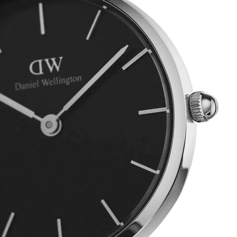 The Watch Boutique Daniel Wellington Petite Bondi Silver Black 28mm Watch