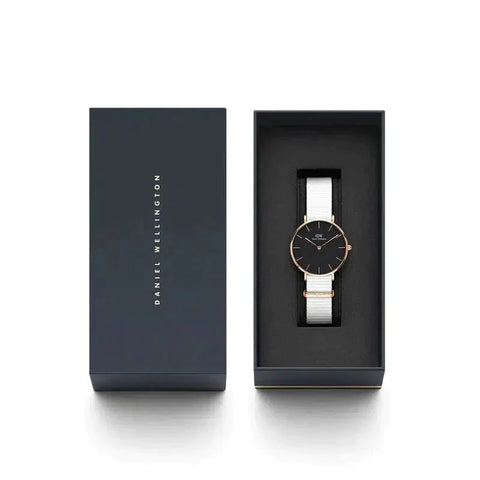 The Watch Boutique » Daniel Wellington Petite Dover Rose Gold Black 32mm Watch (50% off)