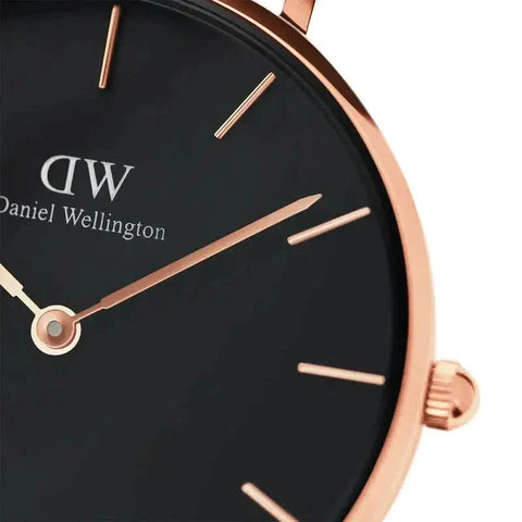 The Watch Boutique » Daniel Wellington Petite Dover Rose Gold Black 32mm Watch (50% off)