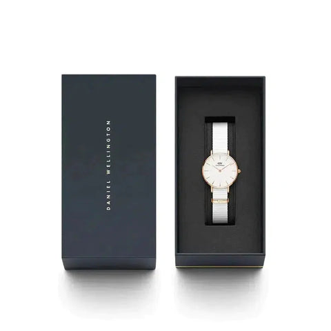 The Watch Boutique » Daniel Wellington Petite Dover Rose Gold Eggshell White 28mm Watch (50% off)