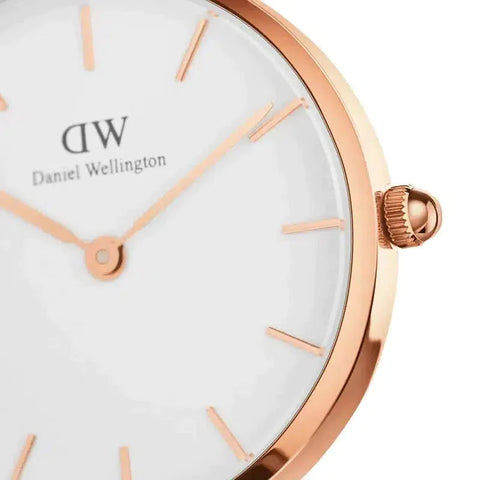 The Watch Boutique » Daniel Wellington Petite Dover Rose Gold Eggshell White 28mm Watch (50% off)
