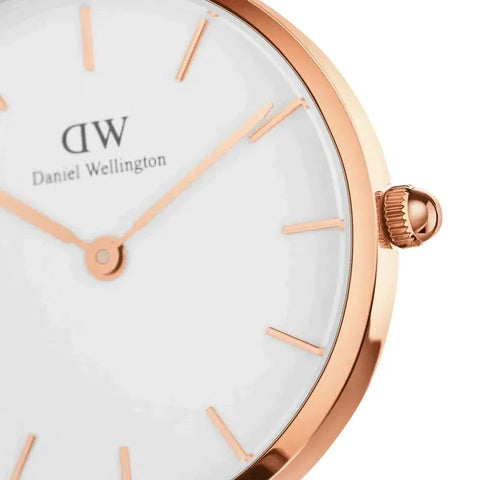 The Watch Boutique » Daniel Wellington Petite Rosewater Rose Gold Eggshell White 28mm Watch (50% off)