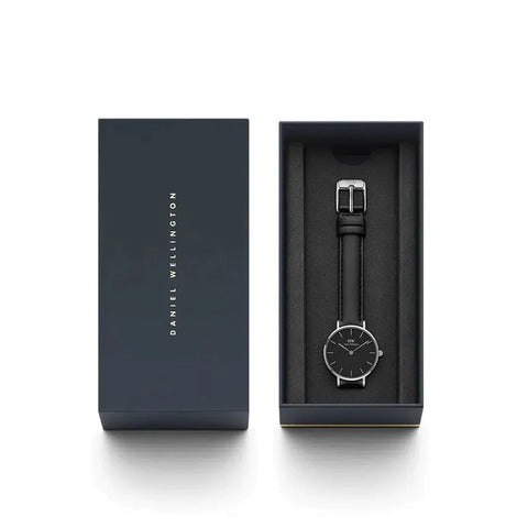 The Watch Boutique Daniel Wellington Petite Sheffield Silver Black 28mm Watch