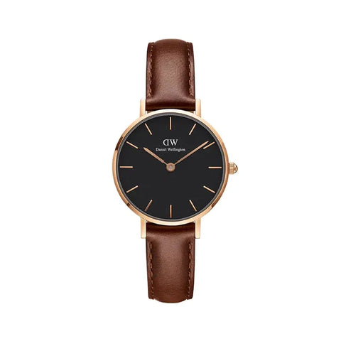 The Watch Boutique Daniel Wellington Petite St Mawes Rose Gold Black 28mm Watch