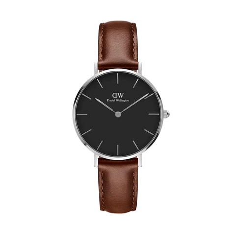 The Watch Boutique Daniel Wellington Petite St Mawes Silver Black 32mm Watch