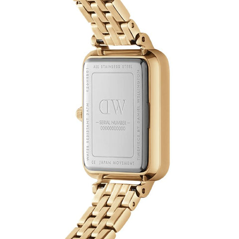 The Watch Boutique Daniel Wellington Quadro Lumine 5-Link Melrose Ever Gold 20x26mm Watch