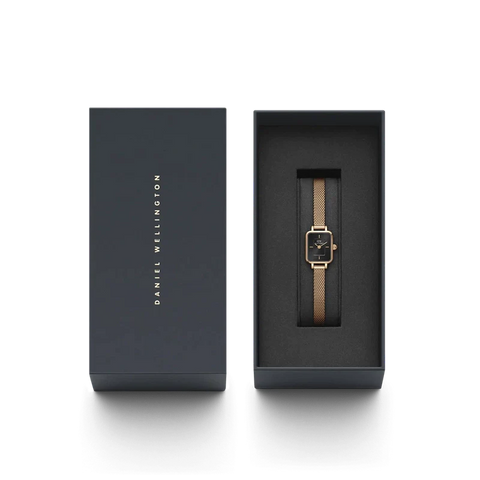 The Watch Boutique Daniel Wellington Quadro Mini-Onyx Onyx Sunray Rose Gold 15.4x18.2 Watch