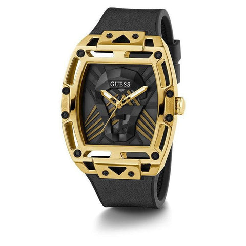 The Watch Boutique GUESS Mens Black Gold Tone Multi-function Watch GW0500G1