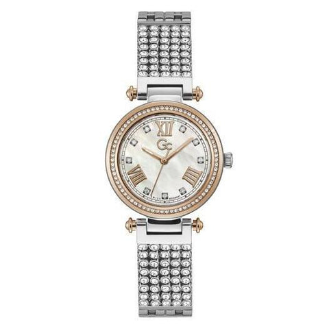 The Watch Boutique Guess Collection Gc Primechic Silver & Rose Gold Quartz Analog Ladies Watch Y47009L1MF