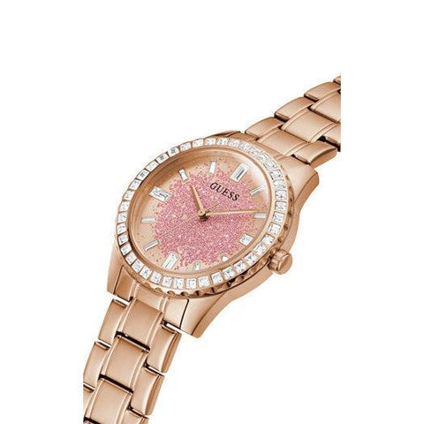 The Watch Boutique Guess Glitter Burst Rose Gold Tone Analog Ladies Watch GW0405L3