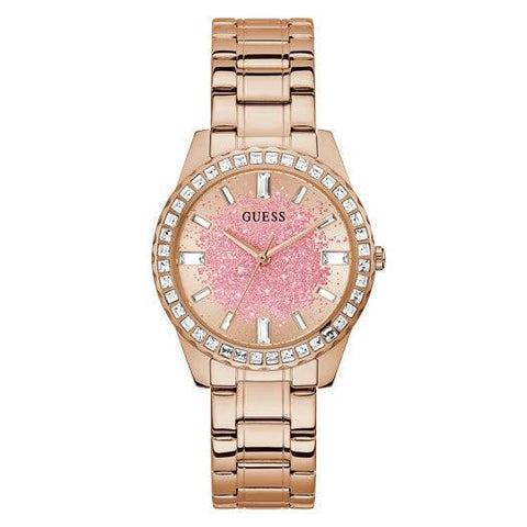 The Watch Boutique Guess Glitter Burst Rose Gold Tone Analog Ladies Watch GW0405L3
