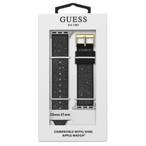 The Watch Boutique Guess Glitter Leather on Silicone Strap for Apple 38-40 mm Watch
