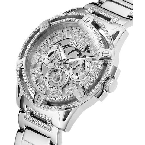The Watch Boutique Guess King Silver Tone Multi-Function Gents Watch GW0497G1