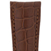 The Watch Boutique Hirsch ARISTOCRAT Croco-Embossed Leather Watch Strap in BROWN