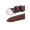 The Watch Boutique Hirsch ARISTOCRAT Croco-Embossed Leather Watch Strap in BROWN