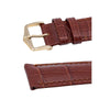 The Watch Boutique Hirsch DUKE Alligator Embossed Leather Watch Strap in GOLD BROWN