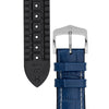 The Watch Boutique Hirsch GEORGE Alligator Embossed Performance Watch Strap in BLUE