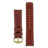 The Watch Boutique Hirsch GRAND DUKE Water-Resistant Alligator Embossed Sport Watch Strap in GOLD BROWN