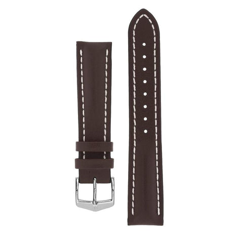 The Watch Boutique Hirsch HEAVY CALF Water-Resistant Calf Leather Watch Strap in BROWN