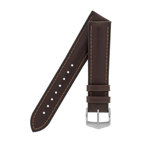 The Watch Boutique Hirsch JAMES Calf Leather Performance Watch Strap in BROWN