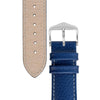 The Watch Boutique Hirsch KANSAS Buffalo-Embossed Calf Leather Watch Strap in BLUE with White Stitch