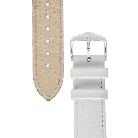 The Watch Boutique Hirsch KANSAS Buffalo Embossed Calf Leather in WHITE